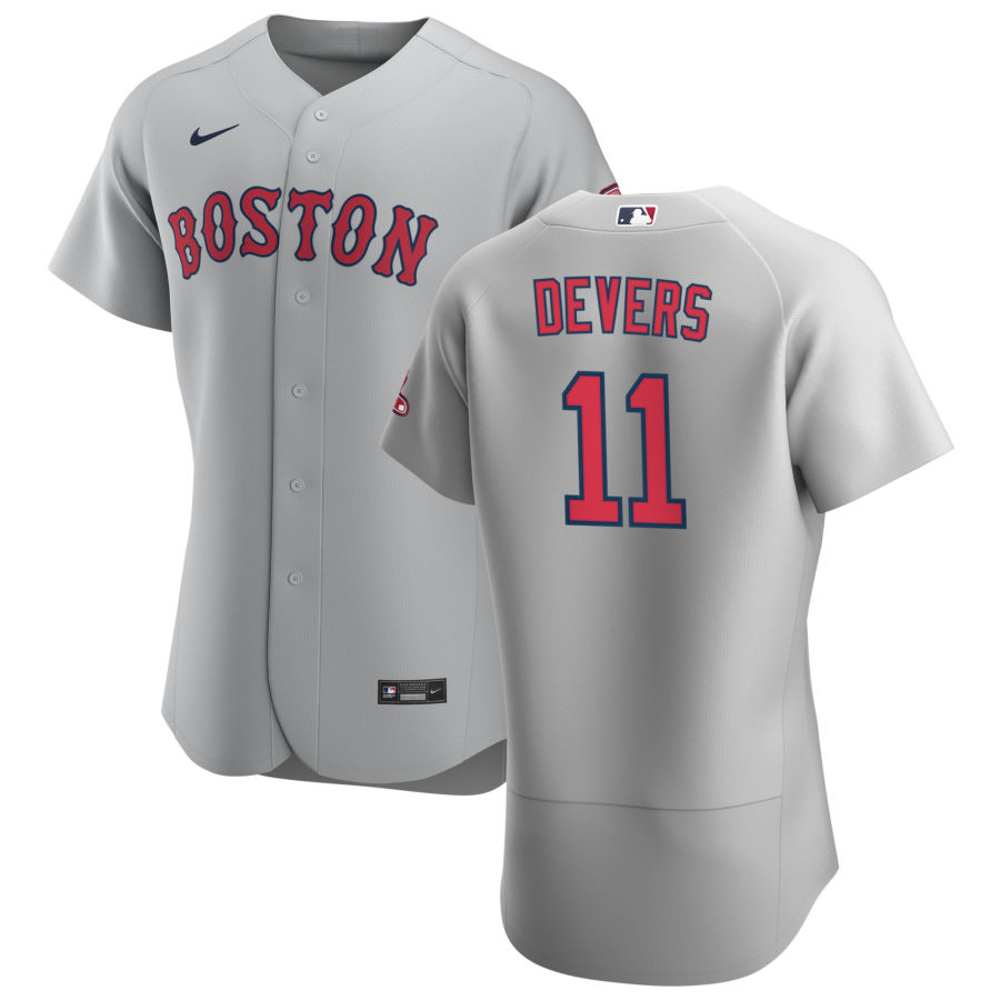 Boston Red Sox 11 Rafael Devers Men Nike Gray Road 2020 Authentic Team MLB Jersey